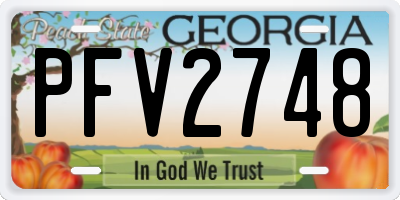 GA license plate PFV2748