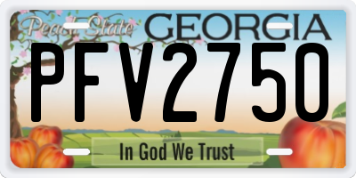 GA license plate PFV2750