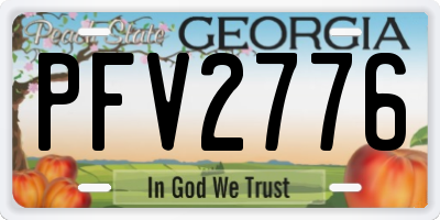 GA license plate PFV2776