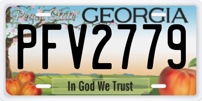 GA license plate PFV2779