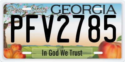 GA license plate PFV2785