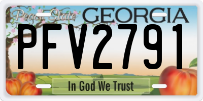 GA license plate PFV2791