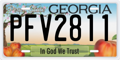 GA license plate PFV2811