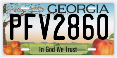 GA license plate PFV2860