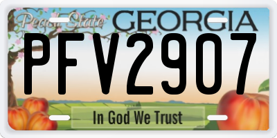 GA license plate PFV2907