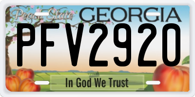 GA license plate PFV2920