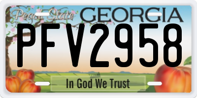 GA license plate PFV2958