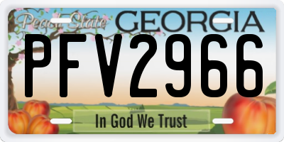 GA license plate PFV2966