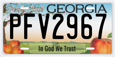GA license plate PFV2967