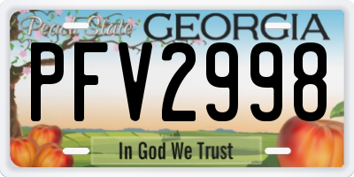 GA license plate PFV2998