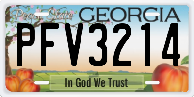 GA license plate PFV3214