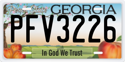 GA license plate PFV3226