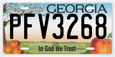 GA license plate PFV3268