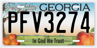 GA license plate PFV3274