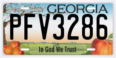 GA license plate PFV3286