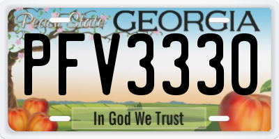 GA license plate PFV3330