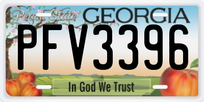 GA license plate PFV3396