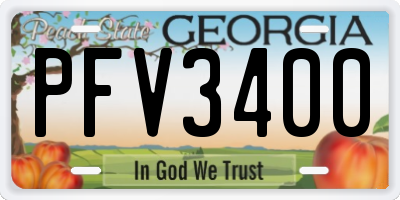 GA license plate PFV3400