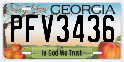 GA license plate PFV3436