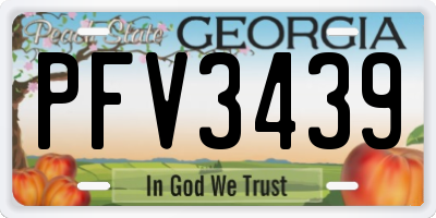 GA license plate PFV3439