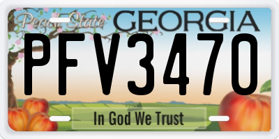 GA license plate PFV3470