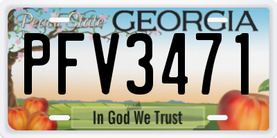 GA license plate PFV3471