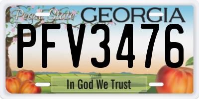 GA license plate PFV3476