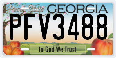 GA license plate PFV3488