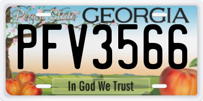 GA license plate PFV3566