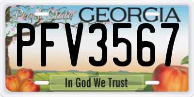 GA license plate PFV3567