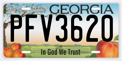 GA license plate PFV3620