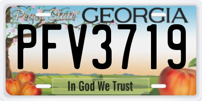 GA license plate PFV3719