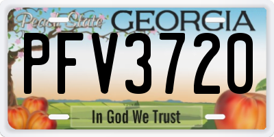 GA license plate PFV3720