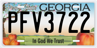 GA license plate PFV3722