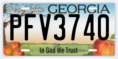 GA license plate PFV3740