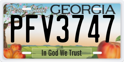GA license plate PFV3747