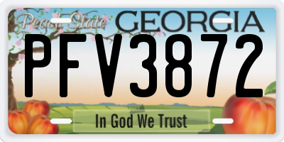 GA license plate PFV3872