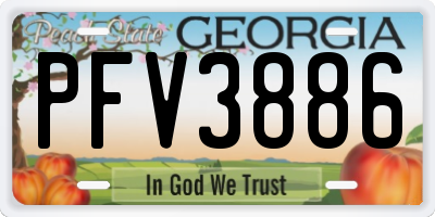 GA license plate PFV3886
