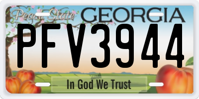 GA license plate PFV3944