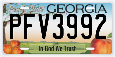 GA license plate PFV3992