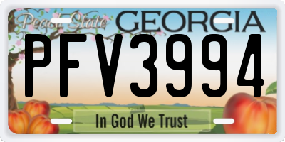 GA license plate PFV3994