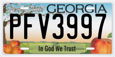 GA license plate PFV3997