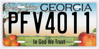 GA license plate PFV4011