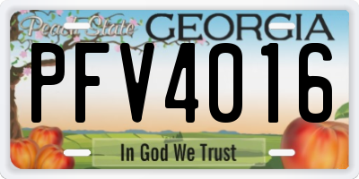 GA license plate PFV4016