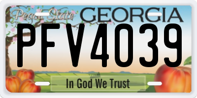 GA license plate PFV4039