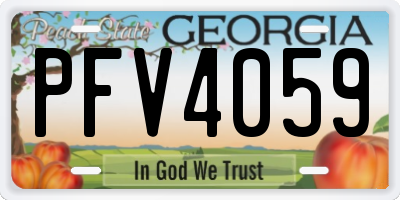 GA license plate PFV4059