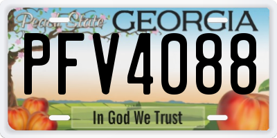 GA license plate PFV4088