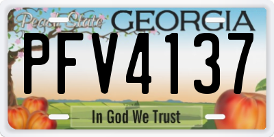 GA license plate PFV4137