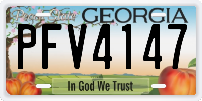 GA license plate PFV4147