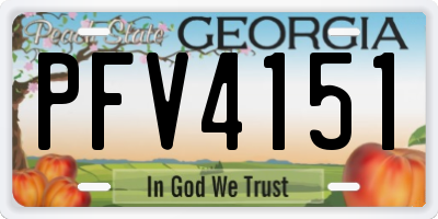 GA license plate PFV4151